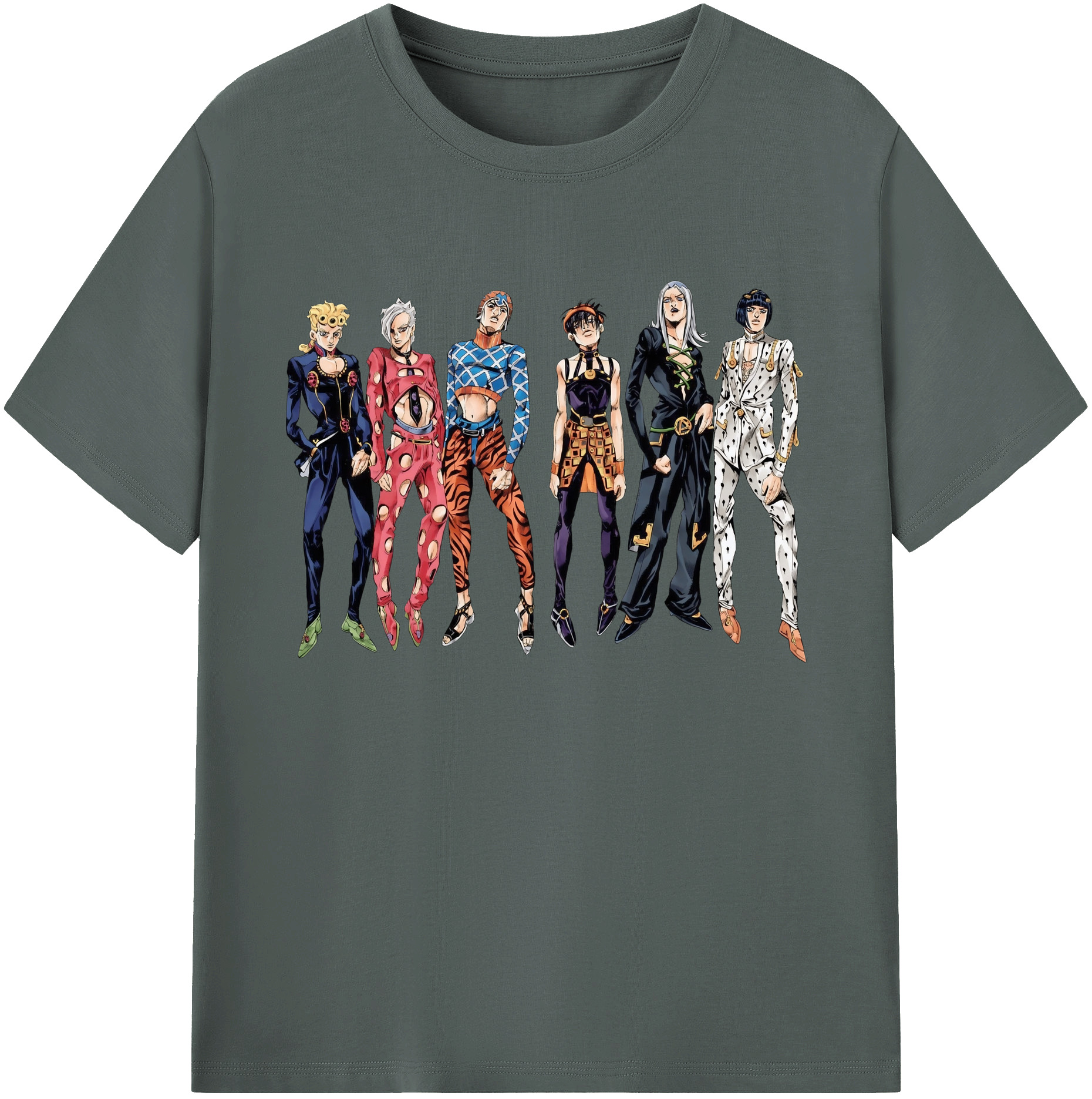 （画像用） ジョジョの奇妙な冒険 JoJo's Bizarre Adventure 綿100％ メンズ半袖Tシャツ｜肌触りやわらか＆通気性